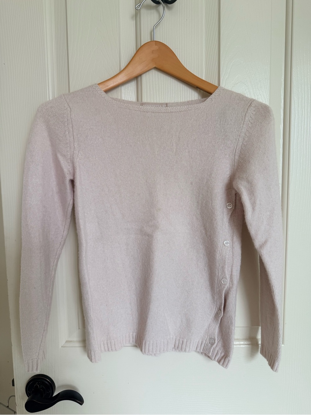 Benedetta Women's Cream Side-Button Wool/Cashmere Knit Sweater